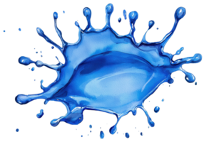 Dynamic blue paint splash isolated on transparent background. capturing the energy and fluidity of color in motion, perfect for creative projects. png