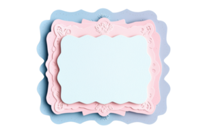 Elegant layered pastel paper with ornate edges, perfect for invitations, scrapbooking, and crafting projects. Delicate and artistic borders. png