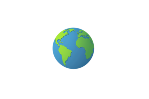 Illustration of Earth with continents in vibrant colors on a transparent background. emphasizing environmental themes and global awareness. png