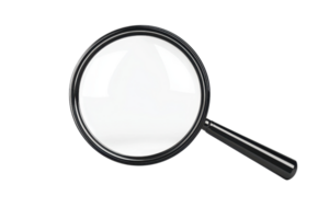 alta resolución imagen de un claro aumentador vaso aislado en un transparente antecedentes. ideal para buscar, investigación, y visibilidad conceptos. png