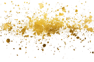 Glittering gold particles dispersed on a transparent background, creating a dazzling and festive effect, perfect for celebrations and special events. png