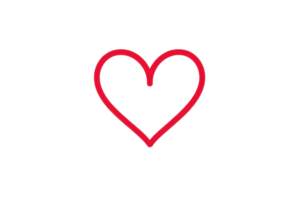 Minimalistic red heart outline on transparent background. ideal for themes of love, romance, and Valentine's Day. Perfect for design projects. png