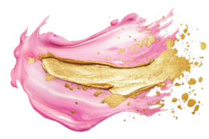Stunning abstract design with vibrant pink and gold paint splashes, creating a luxurious and artistic texture. Perfect for creative projects. png