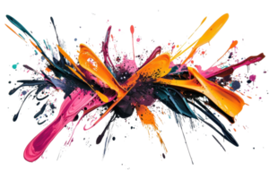 Vibrant abstract art with bold splashes of color, creating a dynamic and energetic visual effect, ideal for modern design projects. png