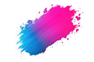 Vibrant artistic brushstroke in vivid blue and pink hues on a transparent background. showcasing creativity and color dynamics for design projects. png