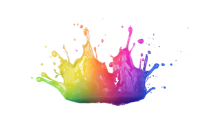 Vibrant splash with dynamic colorful paint explosion against transparent background. showcasing creativity and energy in abstract art. png