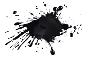 Artistic black ink splash on transparent background. showcasing abstract design, creativity, and fluidity in modern art expressions. png