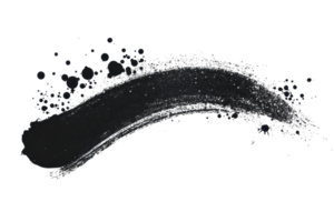 Abstract black brushstroke on transparent background. showcasing artistic expression and creative design element for digital projects. png