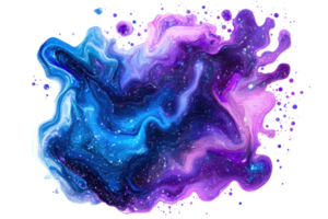 Abstract cosmic swirl in vibrant blue and purple hues, depicting a nebula-like formation evoking mystery and imagination. png