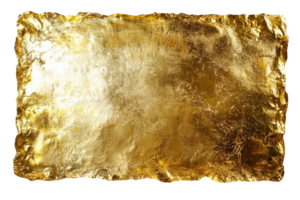 Close-up of a textured gold foil sheet, capturing its metallic shine and intricate patterns. Ideal for backgrounds and design projects. png