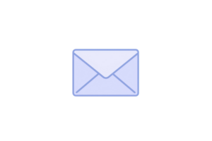 Illustration of a simple blue envelope icon representing communication, message exchange, mail service, and digital correspondence. png