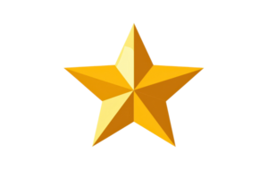 Golden star illustration on transparent background. Ideal for awards, ratings, and achievements. Vibrant and shiny, perfect for web and print use. png