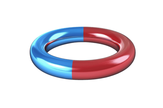 glänzend rot und Blau Torus gestalten auf transparent Hintergrund. symbolisieren Balance und Dualität im Design und Ästhetik, geeignet zum kreativ Projekte. png