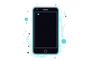 Futuristic smartphone with a digital circuit design, representing advanced technology and innovation in mobile communication. png
