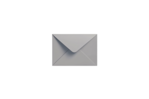 Minimalistic image of a gray envelope symbolizing communication, message delivery, or mail services against a transparent background. png