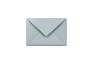 Minimalistic grey envelope icon on a transparent background, symbolizing communication, mail, and digital messaging. png