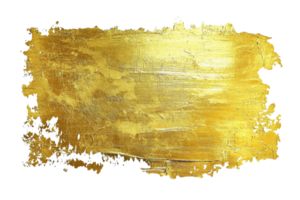 High-resolution image of a vibrant gold textured brush stroke on a transparent background. perfect for art projects and graphic design. png
