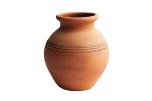 Simple, elegant terracotta earthenware pot with a smooth surface, showcasing traditional craftsmanship and rustic aesthetic. png