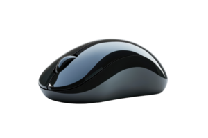 Wireless computer mouse with a sleek black design, perfect for office or home use, offering smooth navigation and ergonomic comfort. png
