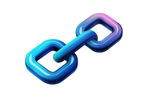 3D illustration of a colorful chain link on a transparent background. symbolizing connection, strength, unity, and networking in vibrant hues. png