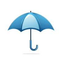 Blue umbrella graphic on a transparent background. symbolizing protection from rain and storms. Ideal for weather, safety, or insurance themes. png