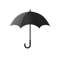 Minimalist black umbrella icon on a transparent background. symbolizing rain protection, simplicity, and elegant design. png