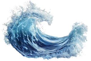 Dynamic ocean wave captured mid-surge, showcasing the power and fluidity of water. Perfect for nature, ocean, and fluid dynamics themes. png