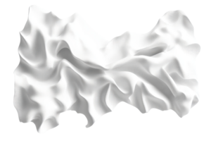 Crumpled white fabric isolated on a transparent background. High-resolution texture for design projects and mockups. png