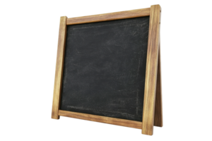 Empty wooden-framed chalkboard on a transparent background. suitable for messages, menus, and educational content. Perfect for graphic design use. png