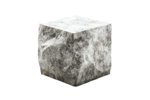 High-resolution image of a textured marble cube against a transparent background. perfect for design and architectural projects. png