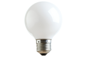 Minimalist photo of a classic light bulb isolated on a transparent background. highlighting simplicity and innovation. png