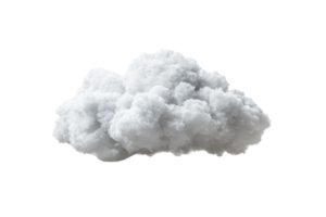 Isolated white fluffy cloud shape with a transparent background, perfect for weather, nature, or creative design projects. png