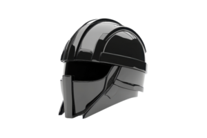 Sleek futuristic black helmet with visor, isolated on transparent background. perfect for sci-fi, fantasy, and gaming concepts. png