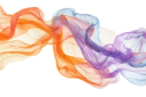Vibrant swirling colored smoke on a transparent background. creating a mesmerizing and artistic abstract effect. png