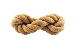Twisted rope in a neat, intricate knot, isolated on a transparent background. Perfect for nautical or craftsmanship themes. png