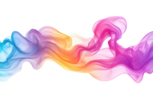 Vibrant multicolored smoke wave blending seamlessly in a dynamic abstract pattern. Perfect for backgrounds, design projects, or artistic concepts. png