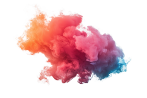 Vibrant color cloud with gradients of orange, pink, and blue creating an abstract shape. Perfect for creative and artistic projects. png