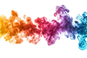 Vibrant colorful smoke swirling in abstract patterns. Perfect for artistic backgrounds, design projects, and creative visual content. png