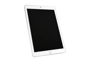 White tablet with blank screen isolated on transparent background. perfect for digital mockup and design presentation purposes. png