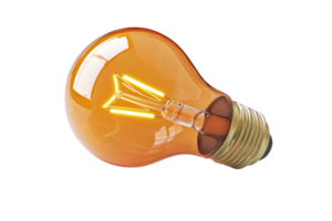 Vintage-style Edison light bulb with glowing filament, isolated on white. Perfect for energy, innovation, and retro-themed projects. png