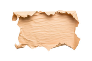 Vintage torn paper with rough edges and texture, isolated on a transparent background. perfect for scrapbooking or design projects. png