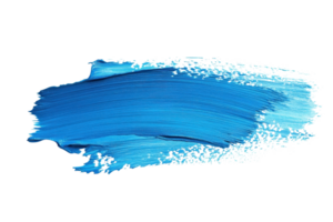 Vivid blue paint stroke with dynamic texture on a transparent background, perfect for creative projects and design elements. png