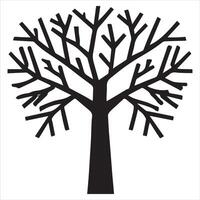 Simple Branch Tree Silhouette with Minimalist Design vector