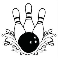 Dynamic Bowling Ball and Pin Artwork Design vector