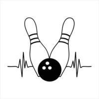 Artistic Spin on Bowling Ball and Pin Graphics vector