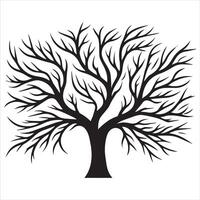 Bare Tree Silhouette with Sprawling Branches and Twigs vector