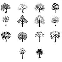 Bare Tree Silhouette with Thin Branches and Simple Structure vector