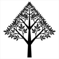 Geometric Tree Silhouette with Triangular Leaf Pattern vector