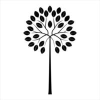 Minimalist Tall Tree Silhouette with Sparse Leaves vector