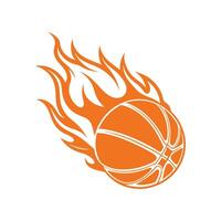 Dynamic Flaming Basketball Design vector